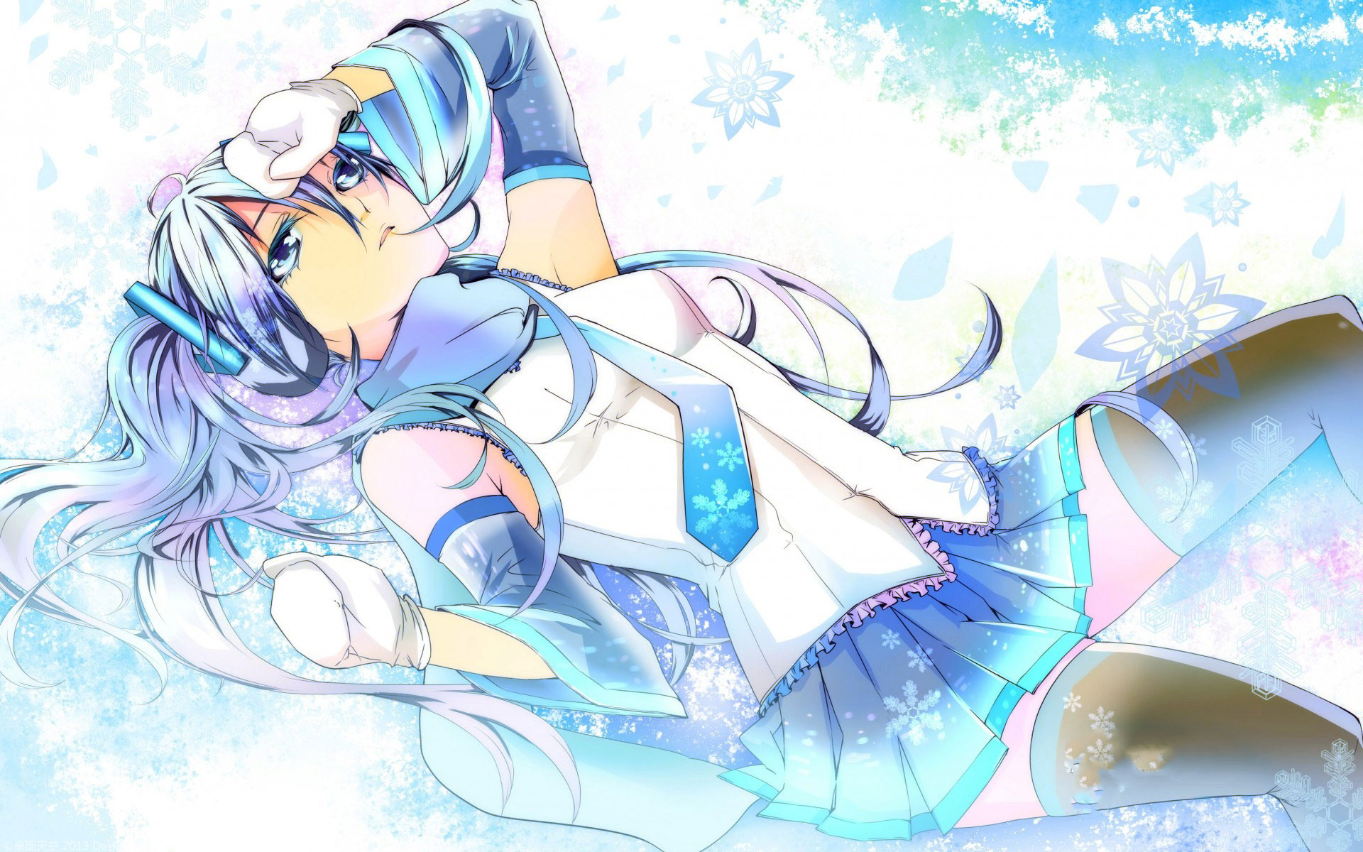 雪初音高清动漫电脑桌面 壁纸
