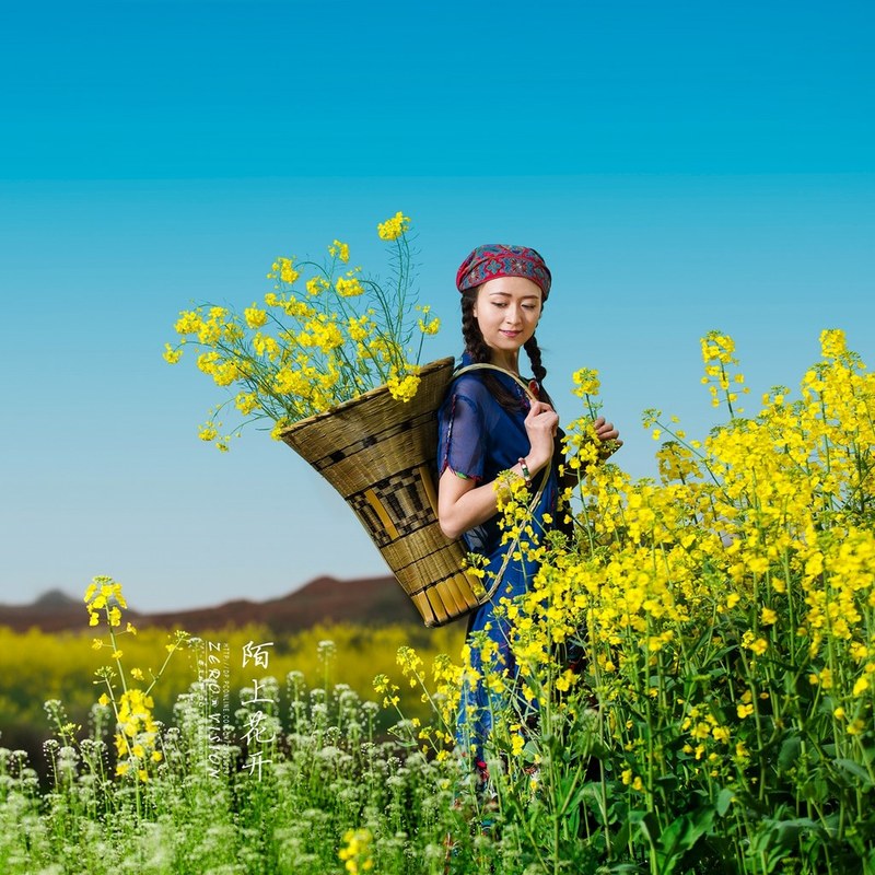 【陌上花开 清新美女田园写真壁纸 第一辑】高