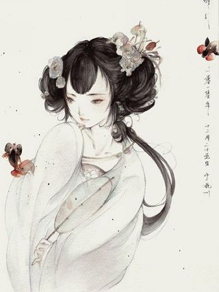 【唯美古风手绘美女安卓手机壁纸图片