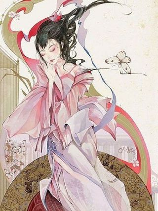 唯美古风手绘美女安卓手机壁纸图片