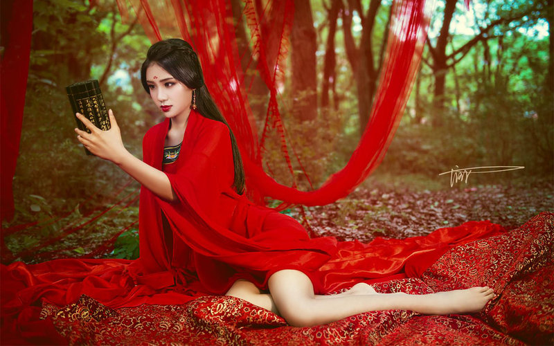 桌面壁纸 红尘梦长腿性感古装美女高清壁纸图片