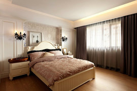  264平两室两厅古典欧式卧室背景墙装修效果图