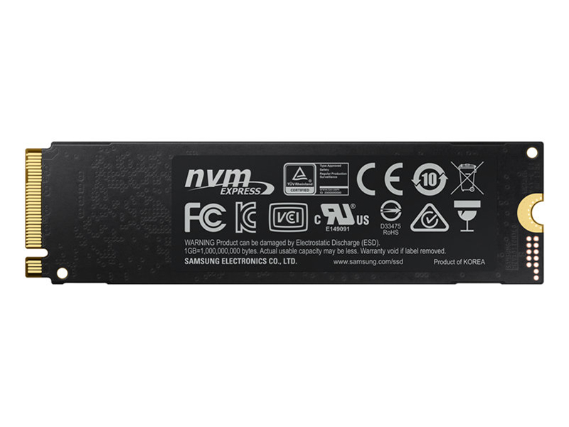 三星970 1TB NVMe M.2 SSD背面