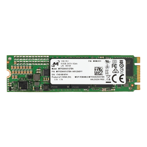 美光1100 512G M.2 SATA 2280 SSD固态硬盘 正面