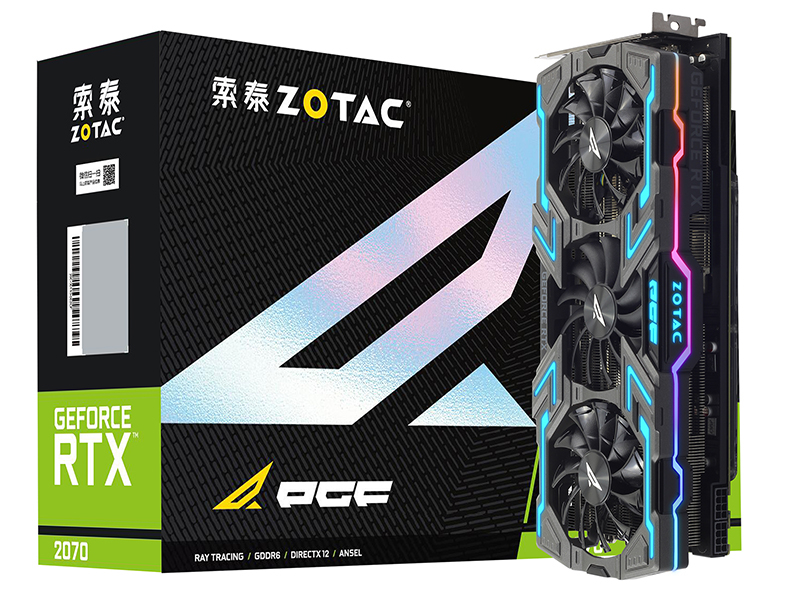 索泰RTX2070-8GD6玩家力量至尊PGF OC配盒图