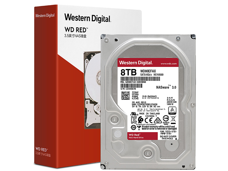 西部数据红盘 8TB 256M SATA 硬盘(WD80EFAX) 主图