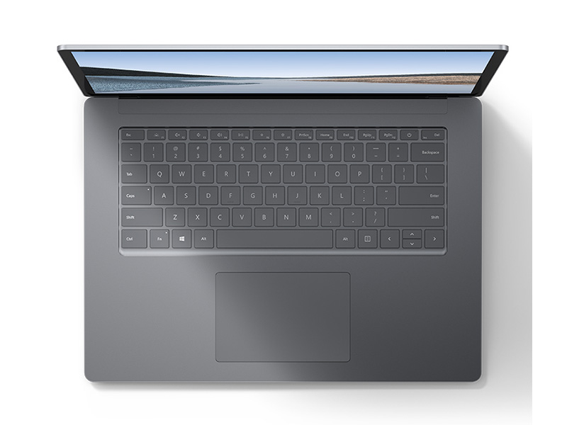 微软Surface Laptop 3(R5 3580U/8GB/128GB/15英寸)俯视