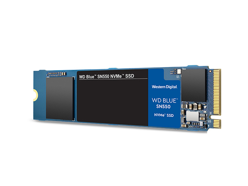 西部数据Blue SN550 500GB NVMe M.2 SSD45度正面