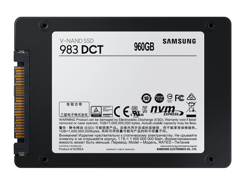 三星983 DCT 960GB U.2 SSD