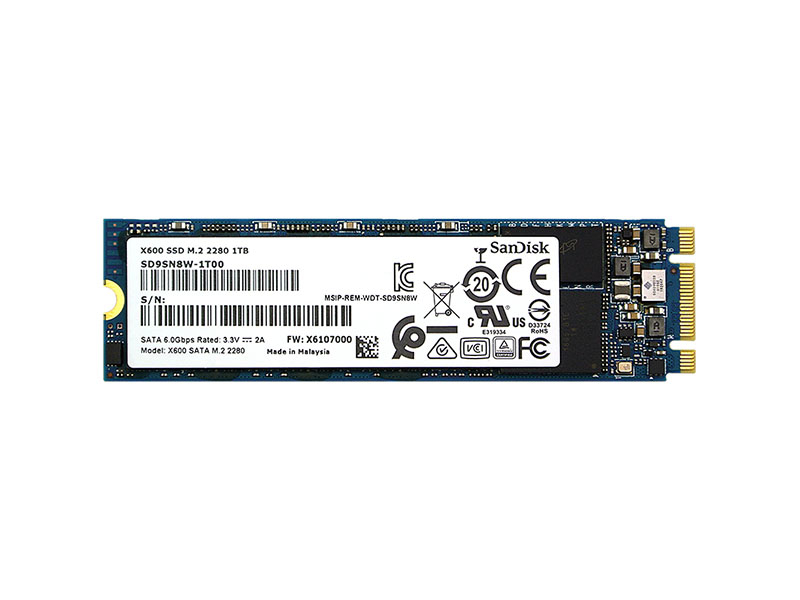 闪迪X600 1TB M.2 SSD正面