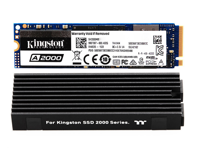 金士顿A2000 250GB NVMe M.2 SSD 正面