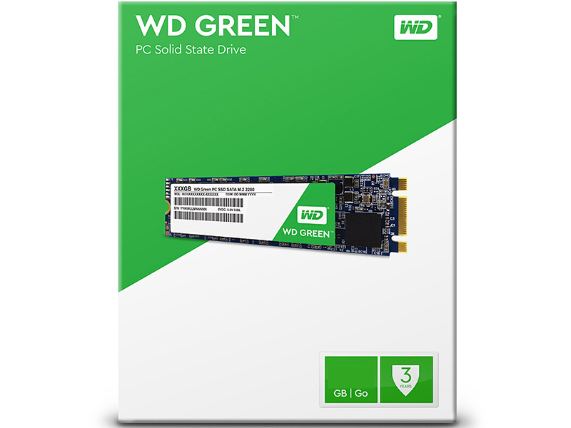 西部数据WD GREEN 480GB M.2 SSD配盒图