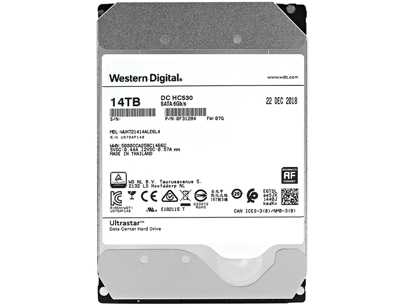 西部数据Ultrastar DC HC530 14TB 512M SATA 硬盘(WUH721414ALE6L4) 主图