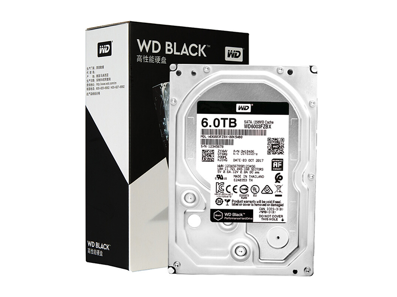 西部数据黑盘 6TB 256M SATA 硬盘(WD6003FZBX)