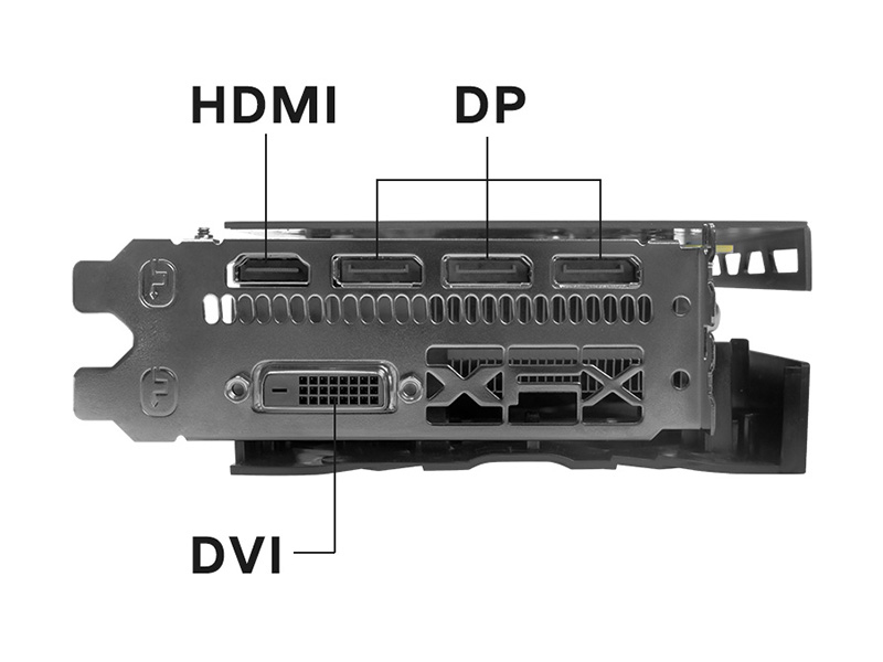 讯景RX 590GME 黑狼版 8G接口