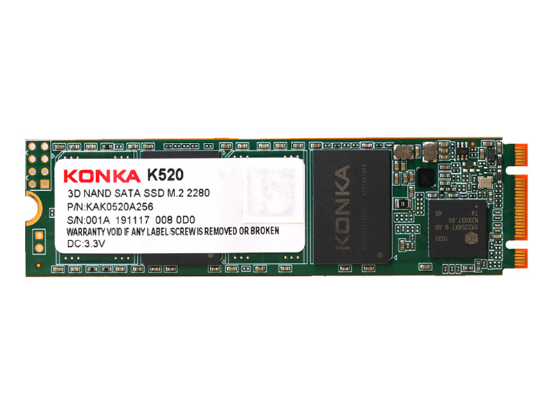 康佳K520 250GB M.2 SSD 正面