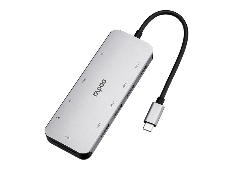 雷柏XD200C USB-C 10口扩展坞分线转换器