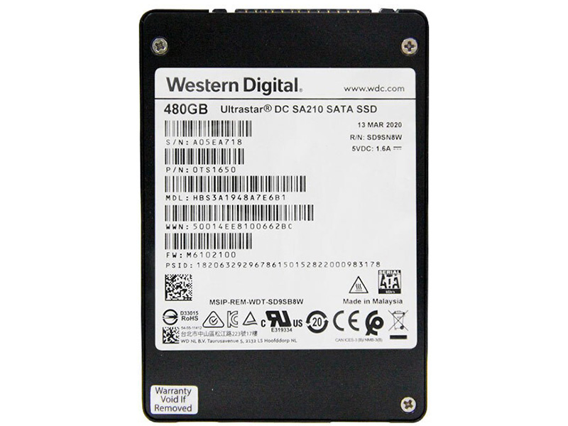 西部数据SA210 480GB SATA SSD 正面