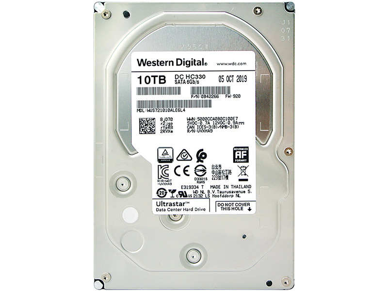 西部数据Ultrastar DC HC330 10TB 256M SATA 硬盘(WUS721010ALE6L4)