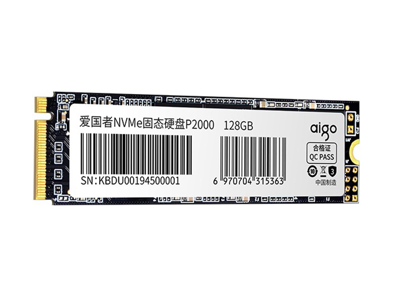 aigo P2000 128GB M.2 SSD 正面