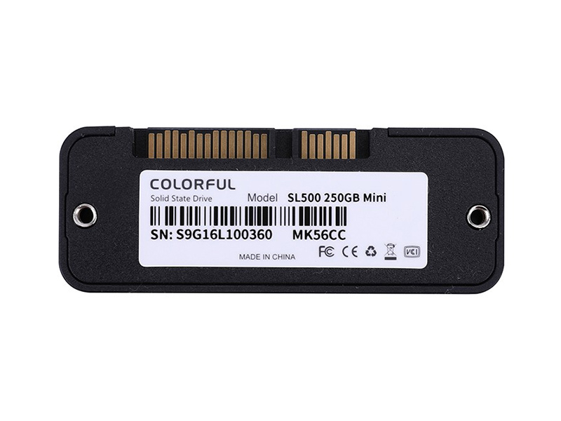 七彩虹SL500 MINI 250GB SATA3 SSD背面