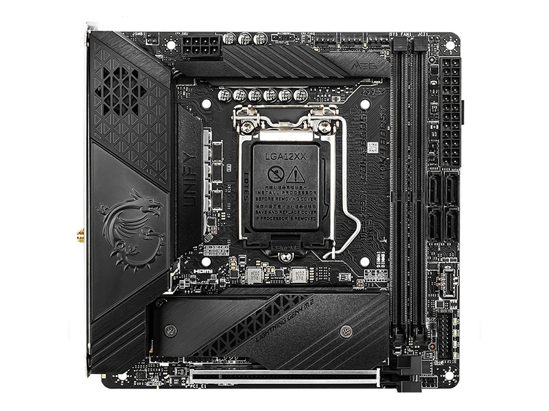 微星MEG Z590I UNIFY暗影 正面