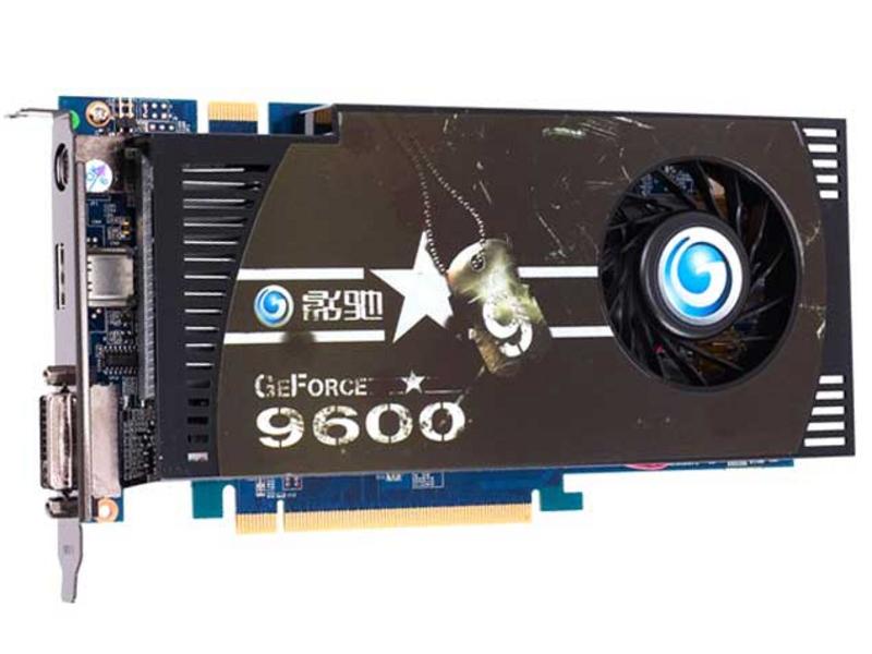 影驰9600GT中将版 正面