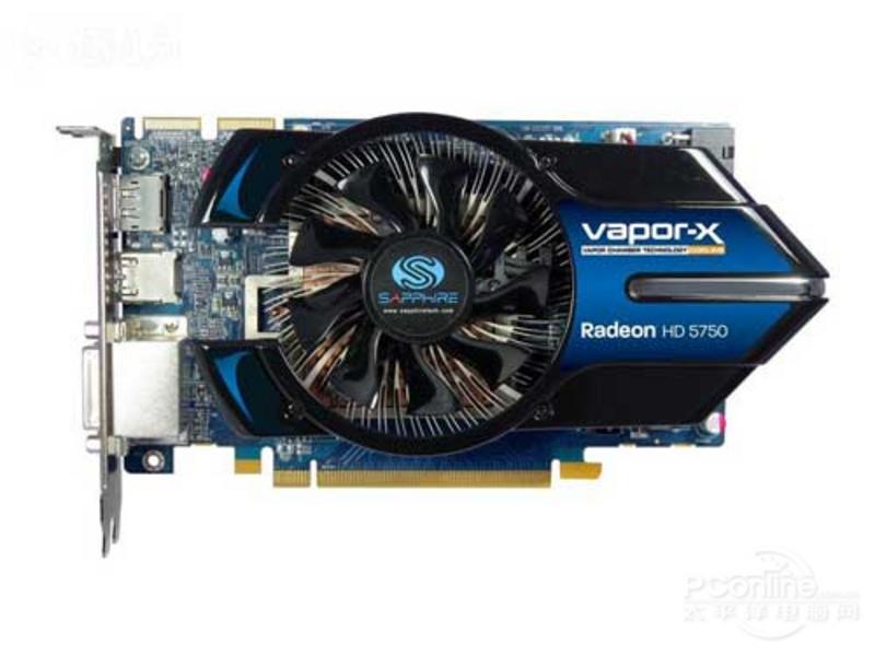 蓝宝石HD5750 1G Vapor-X 正面