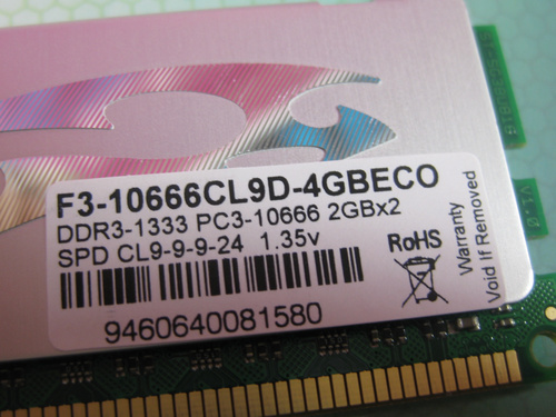 芝奇DDR3 1333 4G