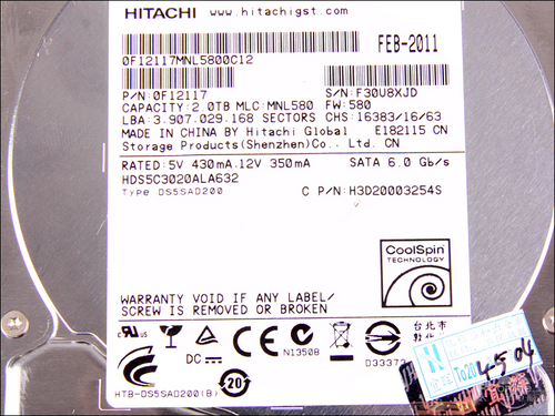 HGST(原日立)Deskstar 5K3000 3TB