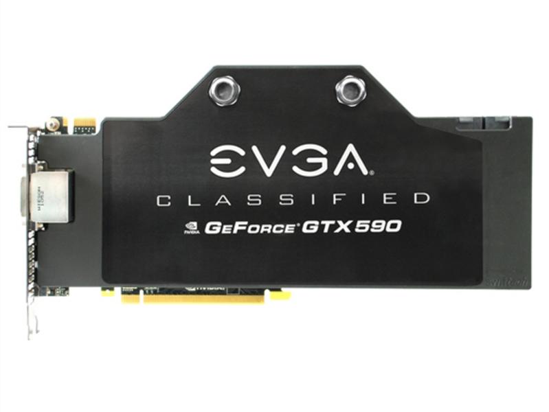 EVGA GeForce GTX 590 Classified Hydro Copper 正面