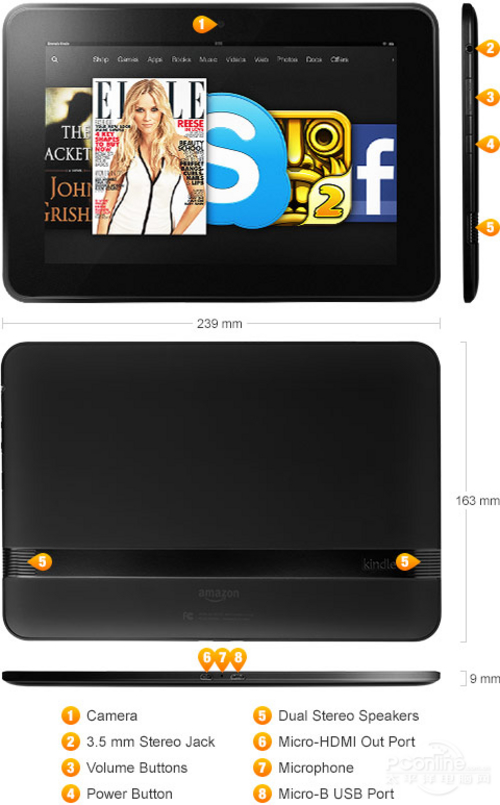 亚马逊Kindle Fire HD(8.9英寸/32G/WIFI)