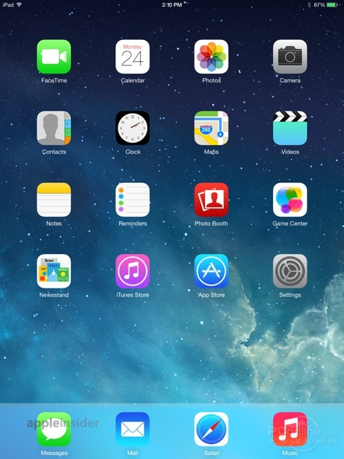 苹果iPad Air(32G/4G版)ios7屏幕图