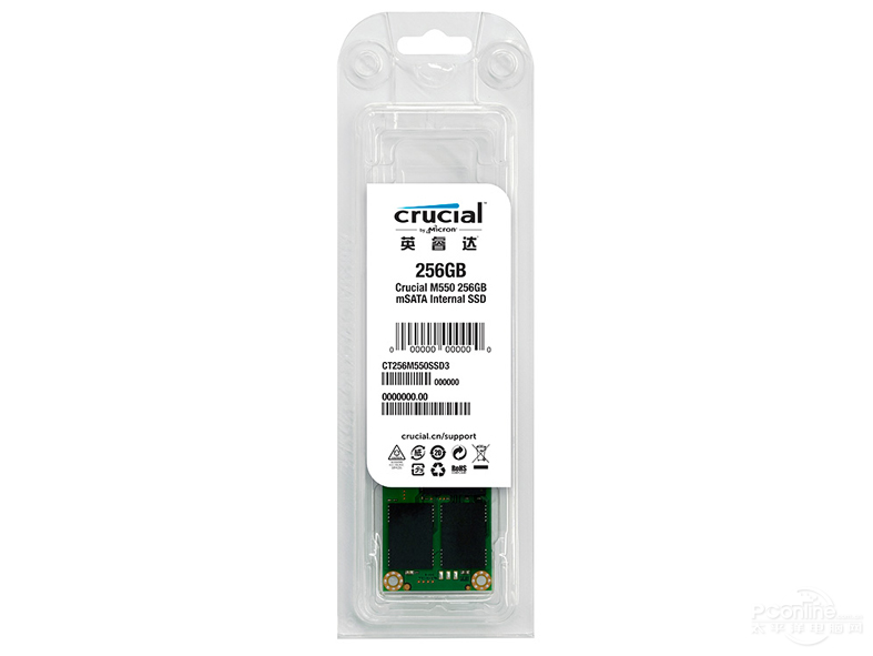 CrucialӢCRUCIAL M550 256G 2.5Ӣ SSD̬Ӳ mSATAӿͼ