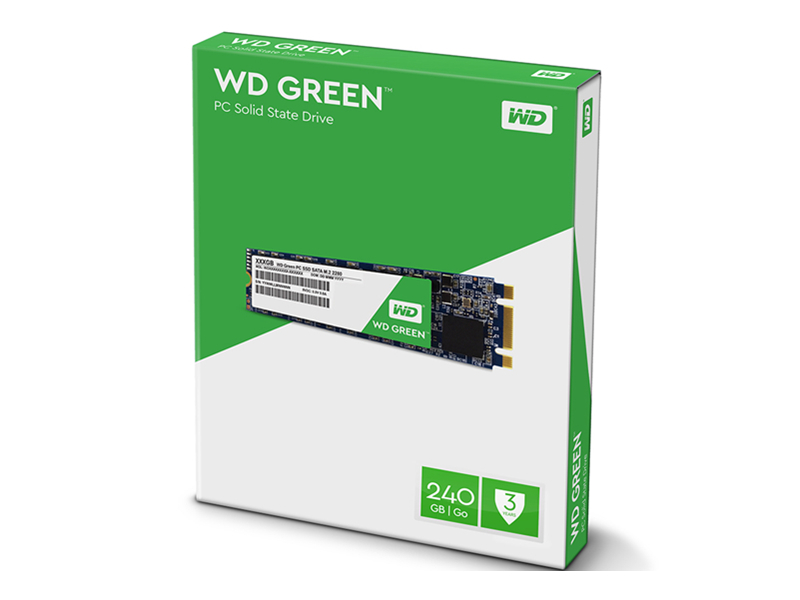 西部数据WD GREEN 240GB M.2 SSD配盒图