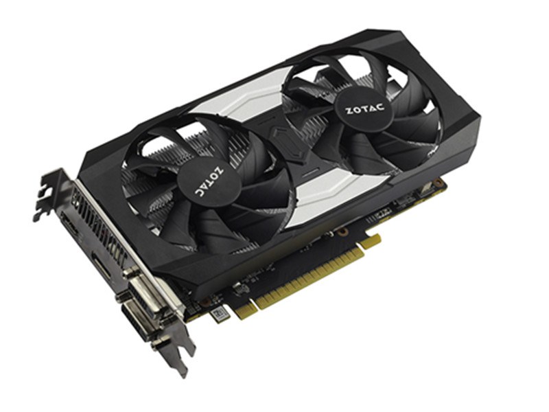 索泰GTX1050Ti-4GD5银河版HA45度正面