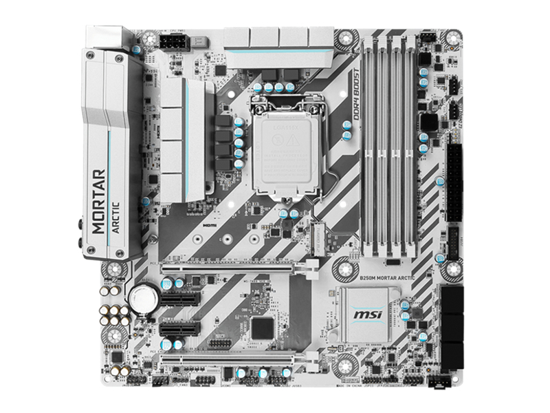 微星B250M MORTAR ARCTIC 正面
