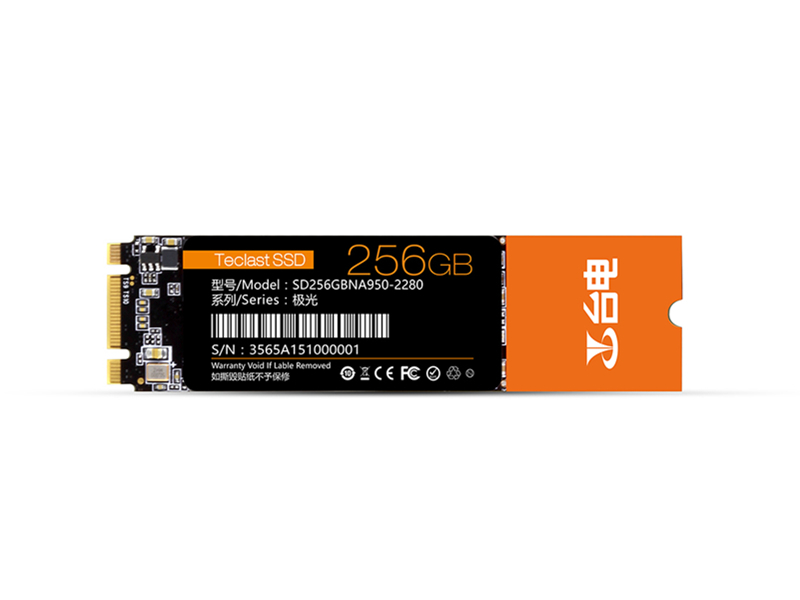 台电极光M.2 NA950(256GB) 正面