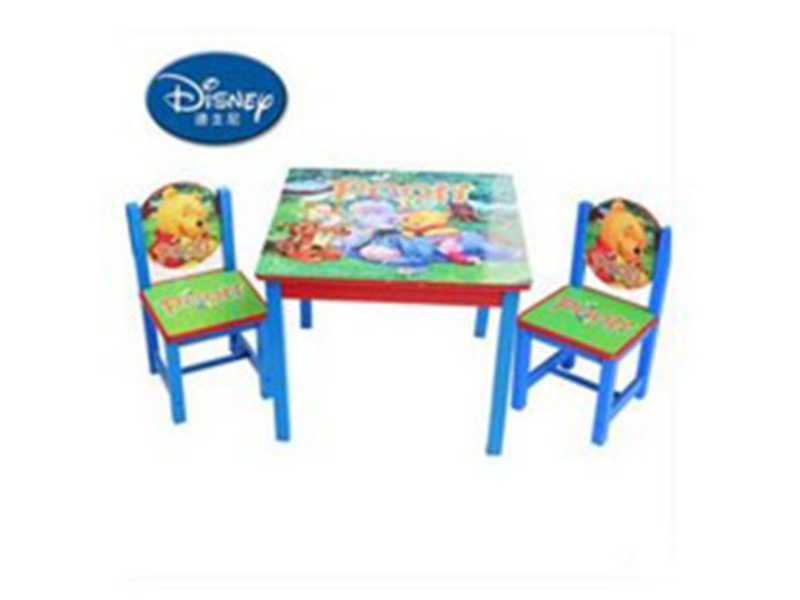 Disney迪士尼酷漫居儿童卡通维尼一桌二椅 前视