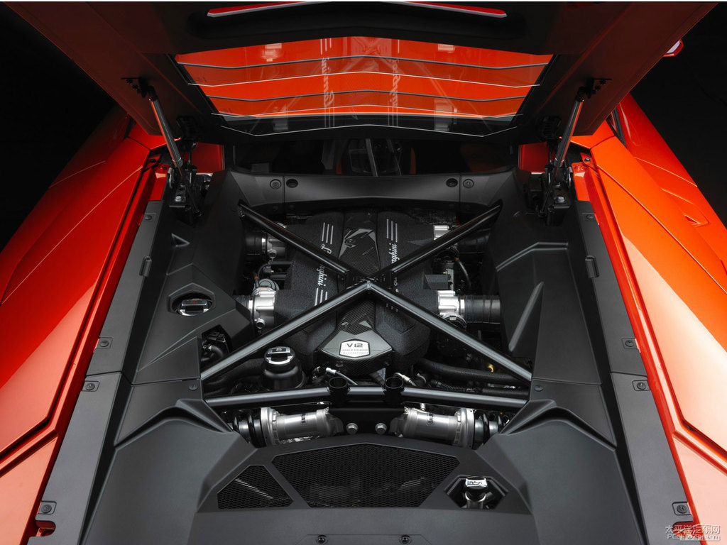 橙色Aventador車尾外觀圖片