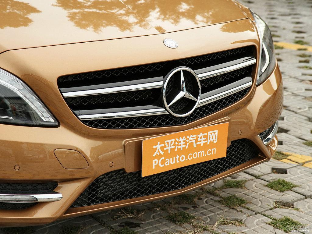 峽谷米色奔馳B級(jí)車(chē)頭外觀圖片