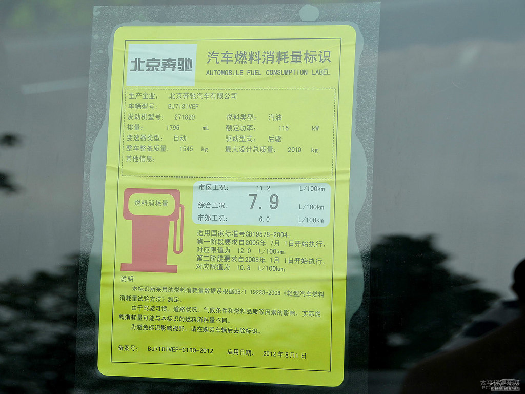 北極白奔馳C級車身外觀圖片