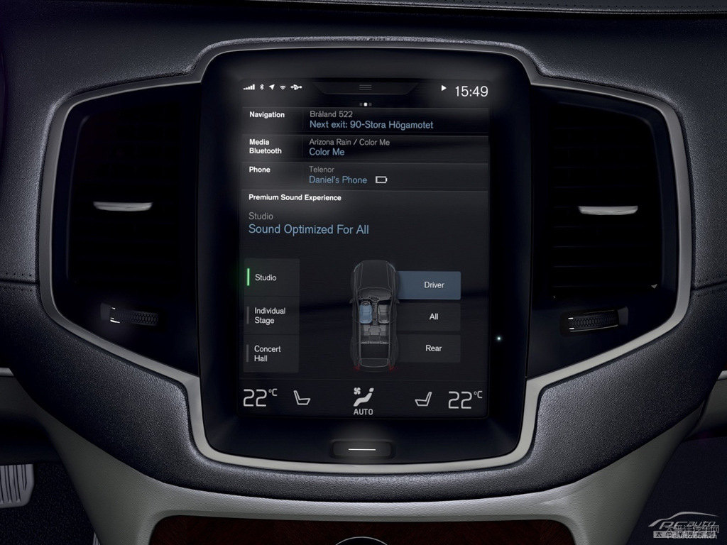 瑪瑙黑沃爾沃XC90中控內(nèi)飾圖片