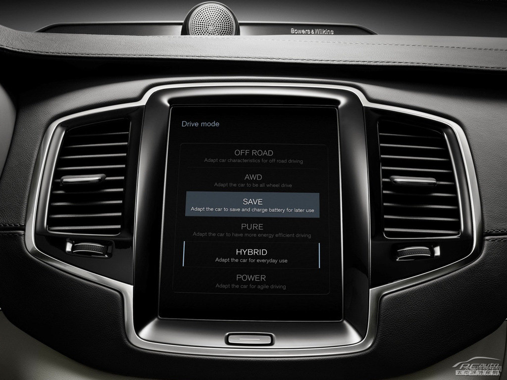 瑪瑙黑沃爾沃XC90中控內(nèi)飾圖片