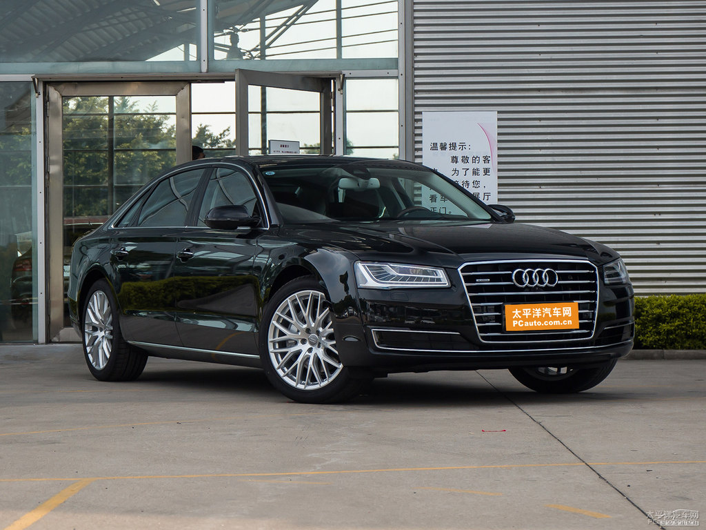 墨玉黑奧迪A8L整車外觀外觀圖片