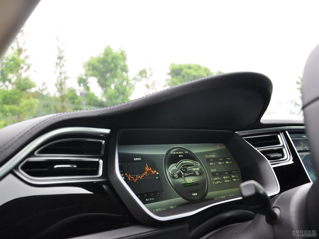 灰色Model S中控内饰图片