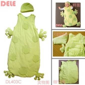 蒂乐青蛙睡袋/婴儿睡袋/有袖可脱卸dl403C