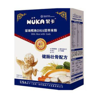 努卡深海鳕鱼DHA营养米粉225克/盒