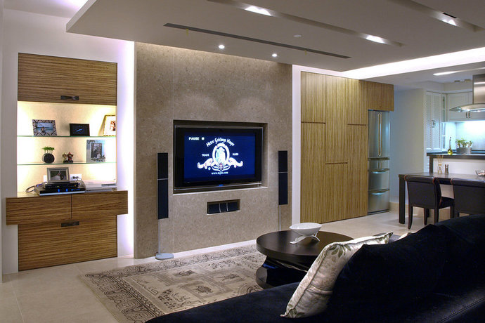  99平方米现代客厅电视墙装修效果图