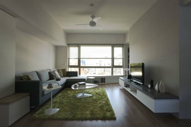 108.9平现代简约风格小型公寓客厅装修效果图2014图片
